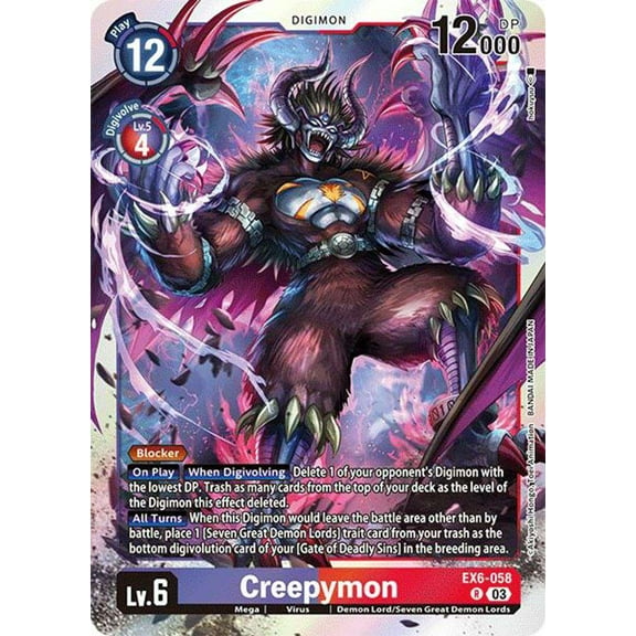 Digimon Infernal Ascension Rare Creepymon EX6-058
