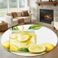 thumbnail image 3 of Summer Watercolor Round Area&nbsp;Rug 8ft Lemon Slice Tea Leaf Non-Slip&nbsp;Washable Circle Rugs Soft Felt Indoor Floor Mat for Bedroom Kitchen Living Room Bathroom, 3 of 9