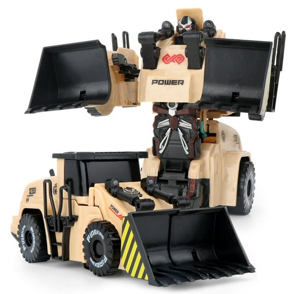 Transformable Robot Car Toy, Universal Wheels with Lights & Music, STEM Engineering Gift for Boys