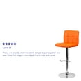 thumbnail image 5 of Flash Furniture Contemporary Orange Quilted Vinyl Adjustable Height Barstool with Chrome Base, 5 of 13