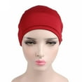 thumbnail image 5 of Solid Color Large Simple Head Wrap Shawl Headwear Fashion Indian Hats Muslim Hijab Caps Women Headscarf Turban Hat NAVY BLUE, 5 of 8