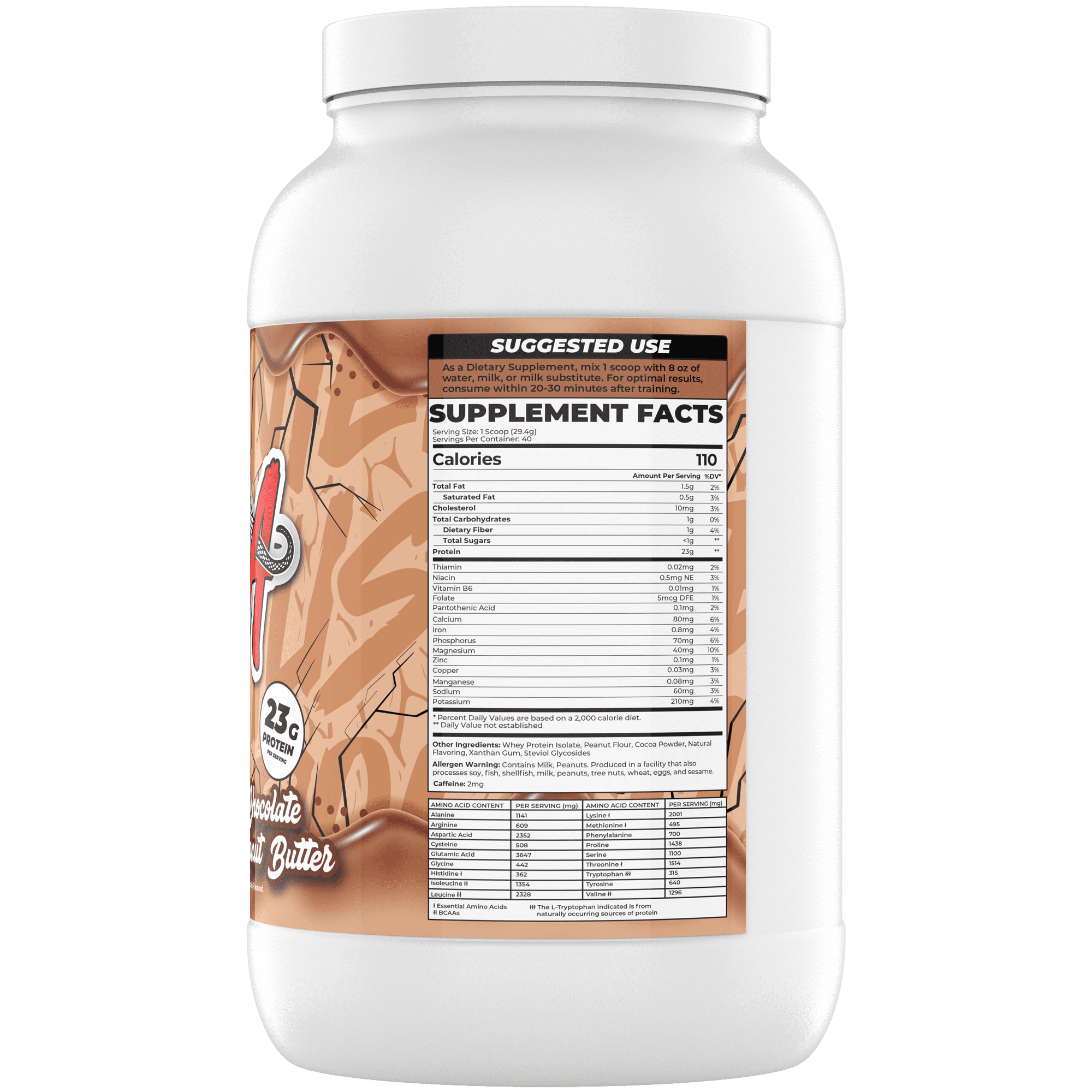 BOA Isolate Protein with Vitamin B6 and Zinc - Low-Sodium Whey Protein Isolate 23g of Protein per Scoop - (Chocolate Peanut Butter - 40 Servings)