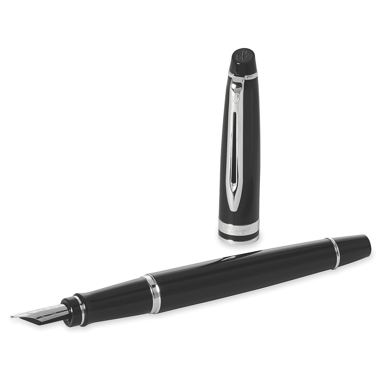 Waterman  Expert Black Lacquer Ct Fountain Pen Fine Pt New In Box 