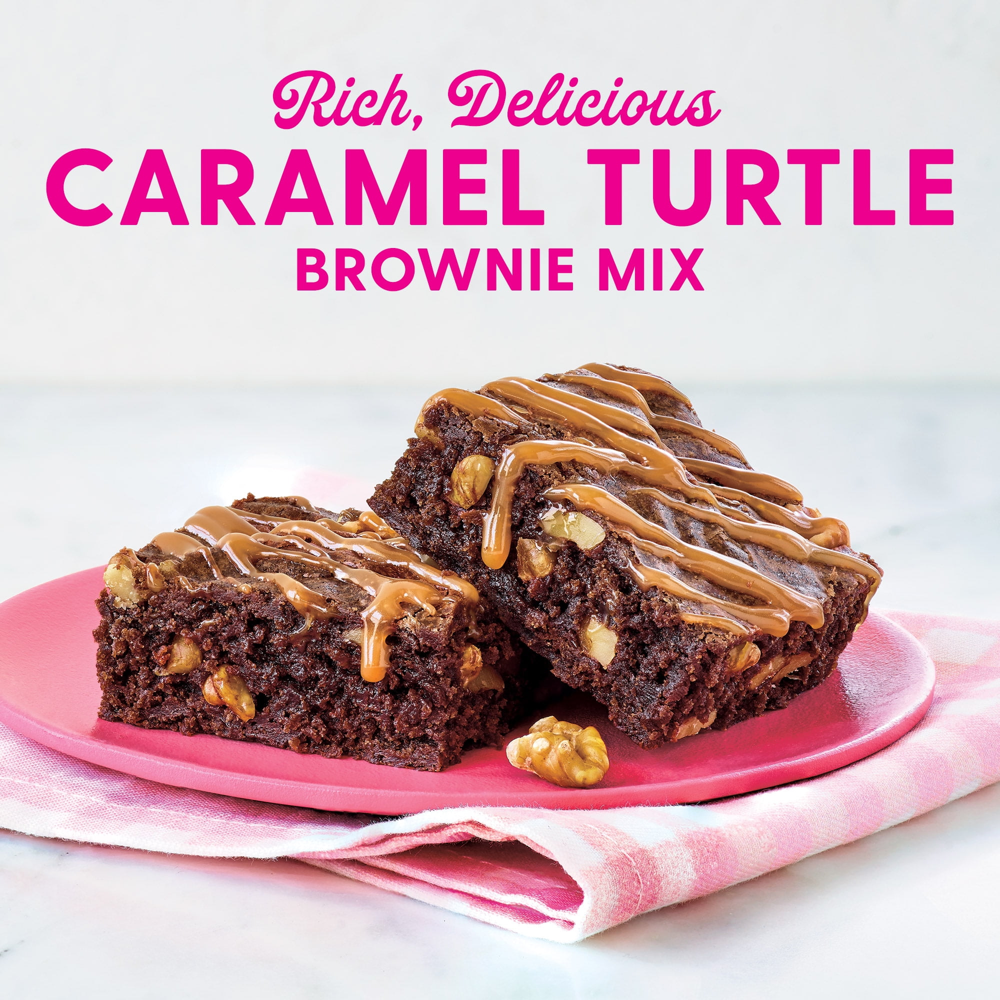 (3 pack) Duncan Hines Brownie Mix, Caramel Turtle Flavored, 16.7 oz.