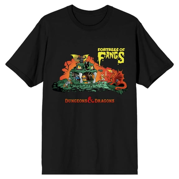 Dungeons & Dragons Fortress of Fangs Men's Black T-shirt-Small