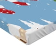 thumbnail image 2 of Ambesonne Christmas Fitted Sheet, Socks Hanging Bird, Twin XL Size, White Blue, 2 of 3