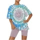 thumbnail image 1 of Conjunto de Pijama de las Mujeres de Manga Corta Sólida de Lechuga Y Pantalones Cortos de 2 Piezas de Poliéster, Pijama Suelto Casual para el Verano, 1 of 6