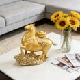 thumbnail image 4 of Figura de caballo Fengshui Figura de resina Arte Artesanía Coleccionables Mano de obra fina Oro, 4 of 6