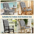 thumbnail image 6 of Chair Cushion High Back, Waterproof Outdoor Patio Seat Cushion, Non-Slip Secure Straps, Thick Comfortable Foam, Fade Resistant for Rocking Chairs, Porch, Gliders, Indoor and Outdoor Use Gray, 6 of 7