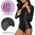 thumbnail image 5 of Charmo Women's Rash Guard UPF50+ SPF UV Protection Long Sleeve Swimsuit Tops Zip Front Swim Shirts Yoga Hiking Shirt Tops, 5 of 10