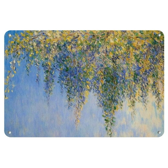 1pc Vintage Monet-Inspired Metal Wall Art, 8x12 Inch Oblong Iron Painting, Horizontal Home Decor for Living Room, Kitchen, Dining Room, Unique Christmas Gift