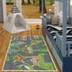 thumbnail image 1 of Alfombra de dibujos animados para niños, alfombra creativa de pista de ciudad, Rectangular para sala de juegos y dormitorio, 1 of 8