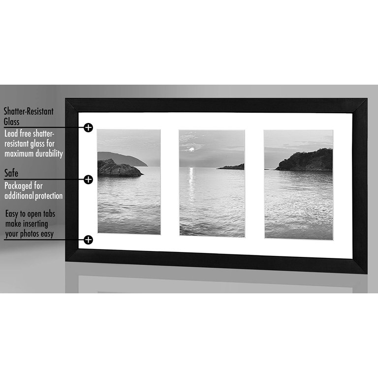 Americanflat Black Collage Picture Frame with 4 Openings - Made for 4x6  Photos 