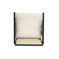 thumbnail image 5 of 27 Inch Height Bar Stool Set of 2, Cream Grey Fabric Seat with Woven Plastic Cane Back and Rubberwood Legs, 5 of 10