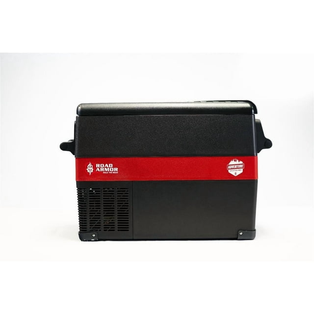 Road Armor Beverage Cooler RACF45 Adventure; 6 Can Capacity; 12 Volt Electric; Black and Red; Plastic; With AC to DC Adaptor; With Power Cable