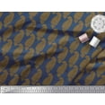 thumbnail image 3 of Soimoi Blue polyester Crepe Fabric Brown Paisley Decor Fabric Printed Yard 52 Inch Wide, 3 of 3