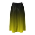 thumbnail image 4 of vigerkar Women's Boho Floral Print Elastic High Waist A Line Flowy Swing Elegant Midi Skirt Yellow, XXL, 4 of 6