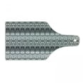 thumbnail image 1 of Nordic Cutting Board, Knitting Theme Chevron Pixel Art Pattern Scandinavian Ornament Classic Motifs, Tempered Glass Cutting and Serving Board, Wine Bottle Shape, Grey White Black, by Ambesonne, 1 of 1