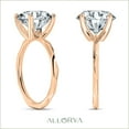 thumbnail image 2 of ALLORYA IGI Certified 3.00 Carat Solitaire Round Lab Grown White Diamond Textured Shank Engagement Ring for Women in 14K Solid Rose Gold, Size 5.5, 2 of 6