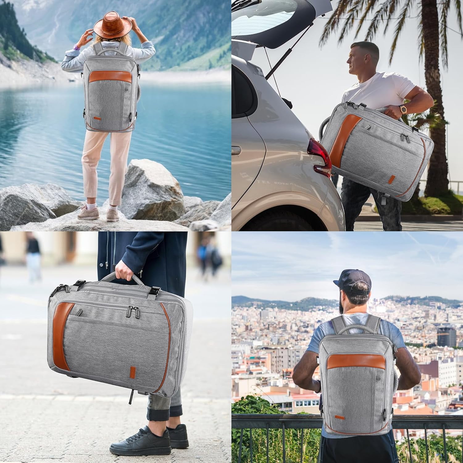 Vancropak Carry on Backpack, 40L TSA Expandable Travel Backpacks with 3 Packing Cubes for Adults, Water Resistant
