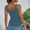 thumbnail image 6 of Tittly Tank Tops Vest for Women Women's Summer V Neck Knitted Solid Color Tank Top Womens Tops Knit Tops Blue S, 6 of 7