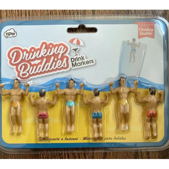 Wine Glass Male Markers 6 Count Npw Drinking Buddies Cocktail Ebayid Mouthymo