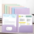 thumbnail image 6 of Plastic Folder with Pockets, 2 Pocket Folders, Plastic Pastel Color Folders Fit Letter Size Paper, Heavy Duty Durable File Folder with Business Card for Home School&Office, 6 of 6