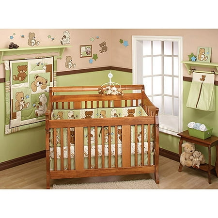 Little Bedding by NoJo Dreamland Teddy 10pc Nursery in a Bag Bedding Set