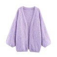 thumbnail image 2 of Tnhcen Women's V-Neck Knit Cardigan Soft Knitting Cotton Sweater Loose Fit Long Sleeve Cover Up Casual Solid Color Pullover Versatile Layering Piece Sizes S-L, 2 of 3