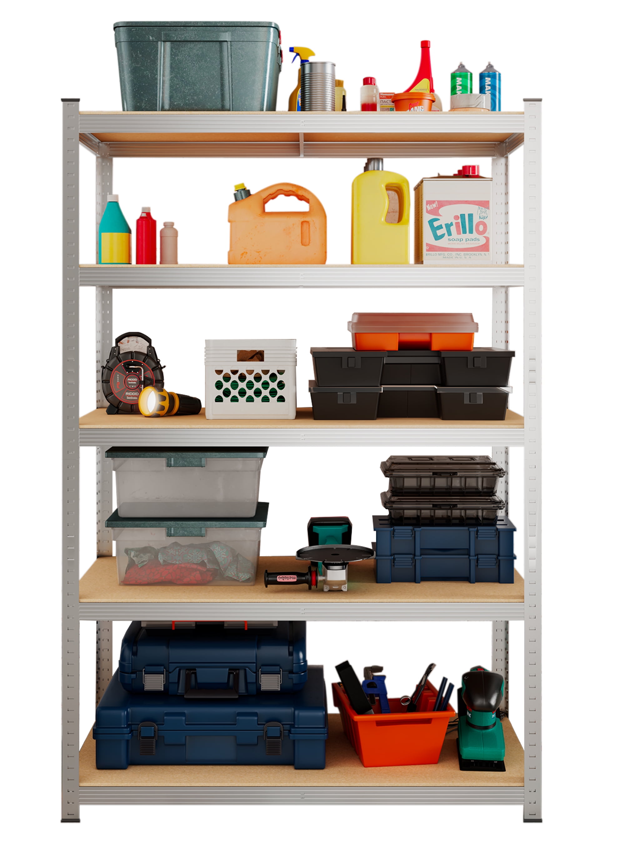 Leariso 71"H 5 Tier Shelving Unit for Warehouses, Garages, and More