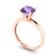 thumbnail image 2 of Solitaire Engagement Ring for Women - 1.5ct Simulated Alexandrite in 14K Rose Gold Promise Ring, 2 of 6