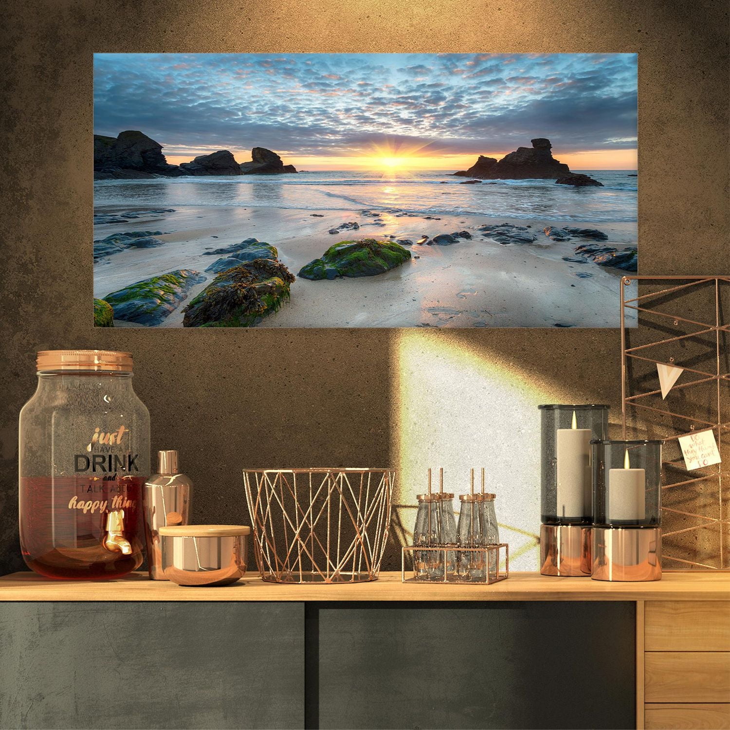 Designart Beautiful Porthcothan Bay Canvas Wall Art