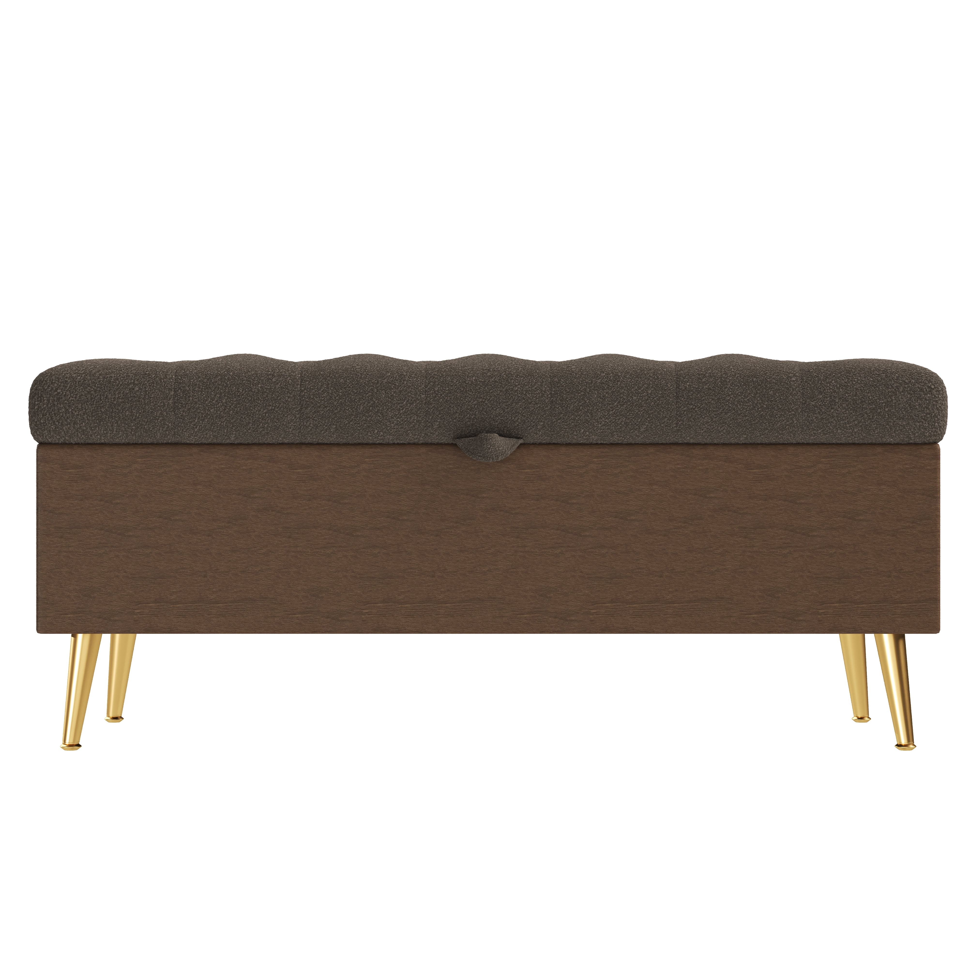 Euroco Modern Storage Ottoman Bench Upholstered Bedroom Bench Entryway Storage Ottoman Tufted Ottoman Bench for Living Room, Bedroom and Entryway, Coffee