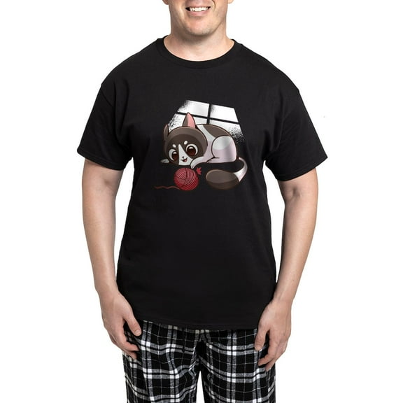 CafePress - Cute Kawaii Cat Pajamas - Men's Dark Loose Fit Cotton Pajama Set