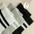thumbnail image 7 of 10 Pairs Women's Athletic Striped Crew Socks, Men's Athletic Round Neck Socks Cotton Stripe Socks Full Sole Cushion, 7 of 7