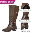 thumbnail image 4 of Love Steetly Women's Extra Wide Calf Knee High Boots, Multi Strap Buckle Western Boots, Round Toe Chunky Block Heel Side Zipper Tall Boots., 4 of 7