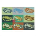 thumbnail image 2 of Crabs Cutting Board, Illustration of Crabs Different Colors Poprt Style Retro Design Print, Decorative Tempered Glass Cutting and Serving Board, Large Size, Pale Yellow and Orange, by Ambesonne, 2 of 5
