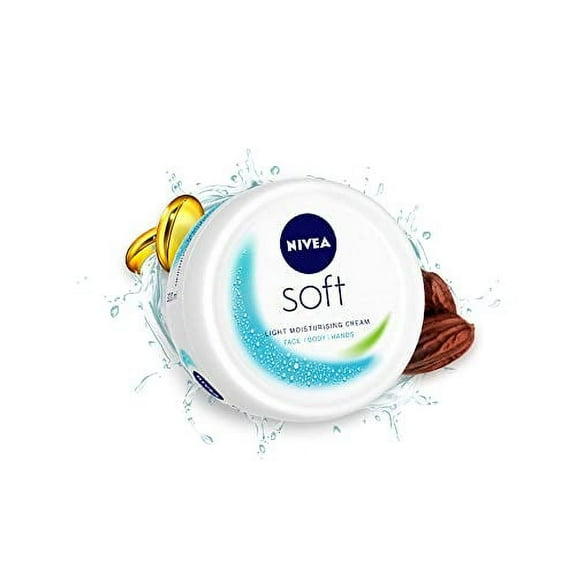 NIVEA Soft Light Moisturizer Cream, with Vitamin E & Jojoba Oil for Face, Hands