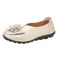 thumbnail image 5 of Oyedens Womens Slip on Loafers Comfortable Walking Shoes Bohemia Flower Casual Leather Ballet Flats, 5 of 7
