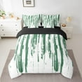 thumbnail image 2 of Erosebridal Green Ink Bedding, Modern Watercolor Bed in a Bag, Chic Artwork Reversible Bed Set, Microfiber Room Decoration, 7-Piece, 2 of 6
