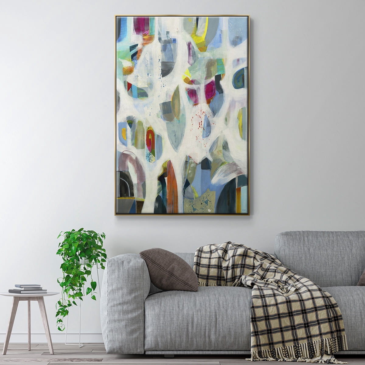 Interaction Framed Premium Gallery Wrapped Canvas - Ready to Hang - 25 x 37 - Gold Floating Frame