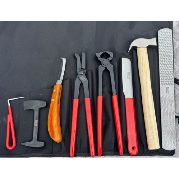 Heavy Duty Professional Farrier Tool Kit for Horse Hoof Care, Clincher, Nipper and Trimming Tools for Equestrian Use