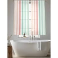 thumbnail image 6 of Coral Cyan Stripe Semi Sheer Curtains 72 Inch Length 2 Panels Set, Geometric Grey White Vertical Striped Sheer Kitchen Curtain Privacy Voile Window Curtain for Living Room Bedroom Rod Pocket Drapes, 6 of 7