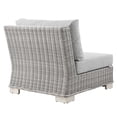 thumbnail image 4 of Modway Conway Rattan & Fabric Outdoor Patio Armless Chair in Light Gray, 4 of 7