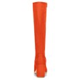 thumbnail image 5 of BLISSFUL STEP Valentine's Women's Knee High Boots Side Zipper Faux Suede Block Chunky Heels Orange 10, 5 of 7