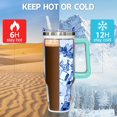 thumbnail image 4 of 40 oz Tumbler With handle and straw,Camouflage Stainless Steel Cup Extra Large Vacuum Double Wall Insulated Tumblers Travel Mug,Hot and cold beverages Car Cup, 4 of 6