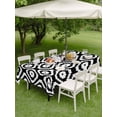 thumbnail image 4 of Outdoor Tablecloth with Umbrella Hole for Patio/Picnic/Party/Camping, Black White Geometric Waterproof Table Cloth Rectangle Table Cover Washable, Modern Abstract Art (52"x 70"), 4 of 8