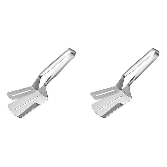 2X Stainless Steel Double-Sided Shovel Clip, Stainless Steel Spatula Kitchen Tongs,Grill Clamp Flipping Spatula Clip