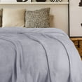 thumbnail image 3 of Soft Warm Fleece Blanket Throw Rug Plain Plush Flannel Blankets Light Gray Full, 3 of 10