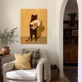thumbnail image 6 of HFDF Funny Black Cat Wall Art, Abstract Black Cat and Fish Canvas Poster Prt Picture, Cute Animal Wall Decor, Perfect for Cat Lovers for Bathroom Livg Room Bedroom Kids Room 16x20inch Framed, 6 of 6